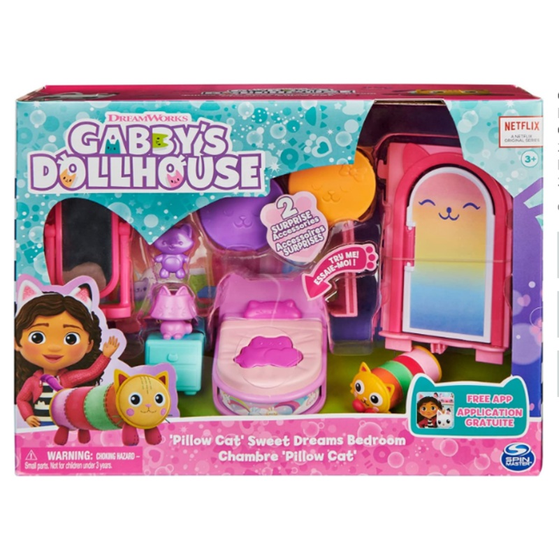 GABBYS DOLLHOUSE 6062037 'PILLOW CAT' SWEET DREAMS BEDROOM