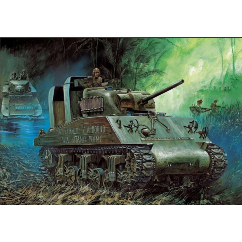 ACADEMY 13562 USMC M4A2 (75) "PACIFIC THEATER" 1/35 SCALE