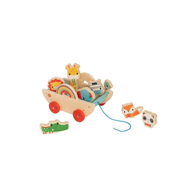 FISHER PRICE WOODEN PULL ALONG CART