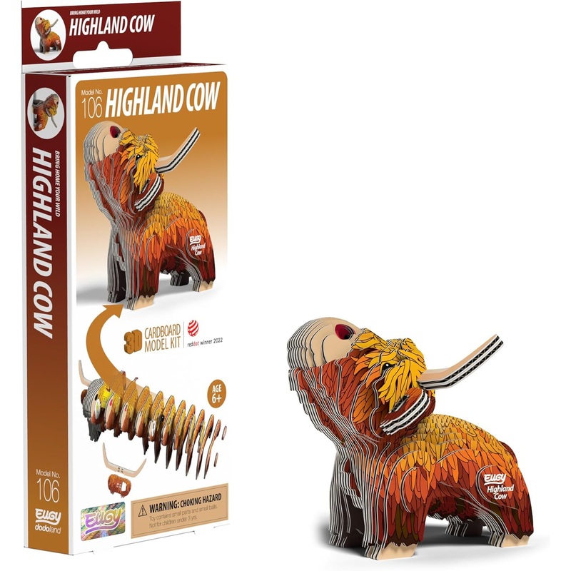 EUGY D5058 HIGHLAND COW 3D CARDBOARD MODEL KIT