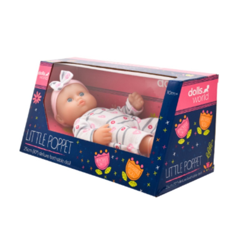 DOLLS WORLD 78002 LITTLE POPPET 25CM DELUXE BATHABLE DOLL