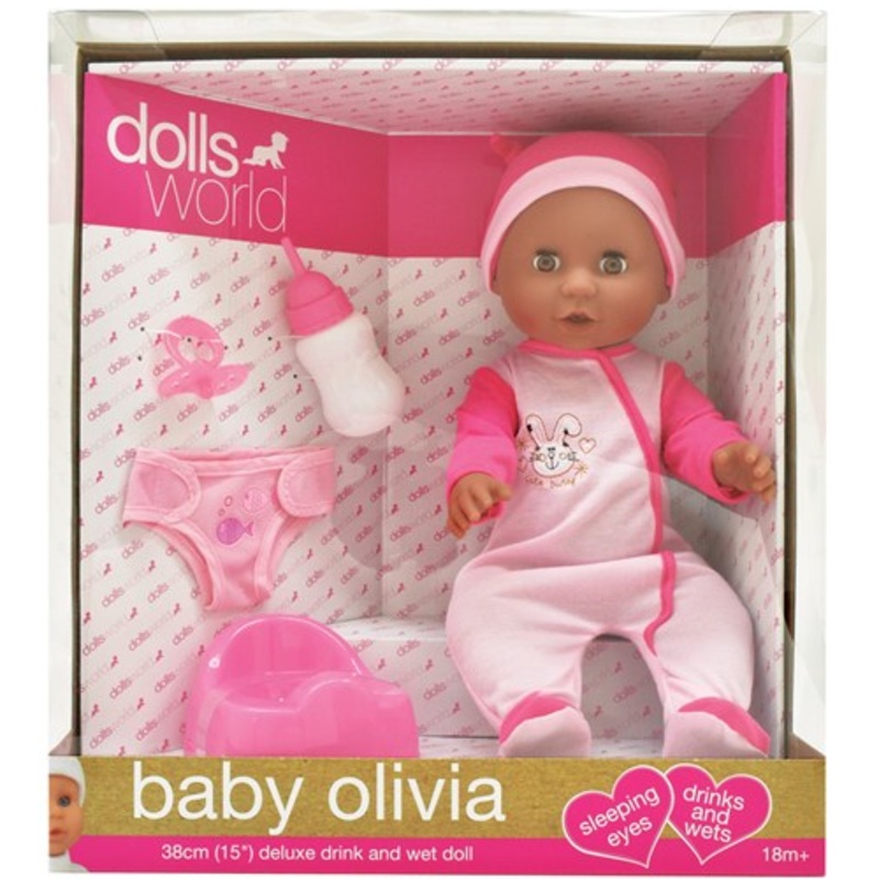 DOLLS WORLD 8852 BABY OLIVIA ETHNIC DOLL