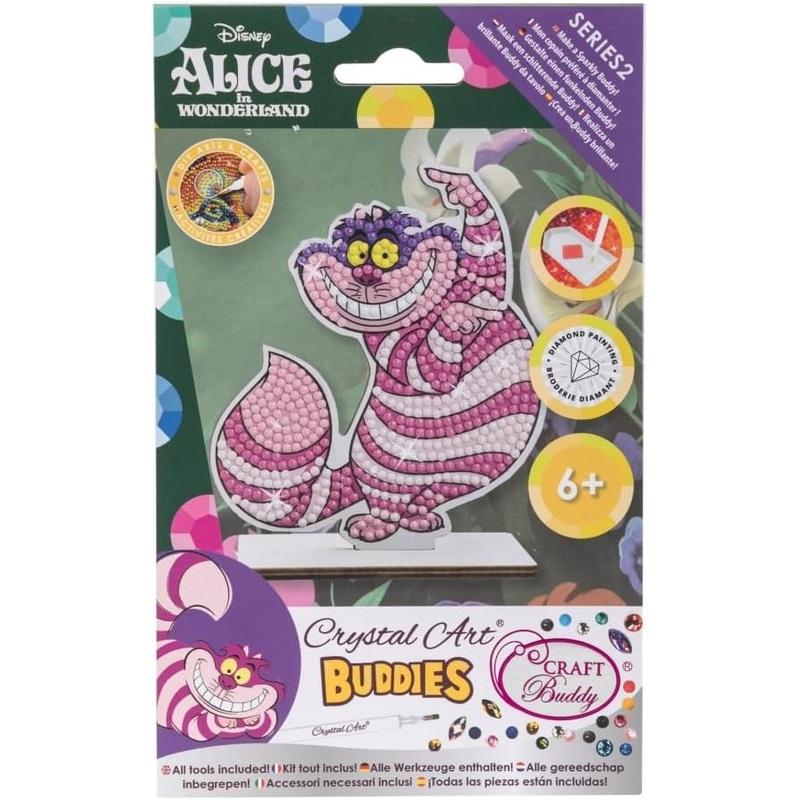 CRAFT BUDDY CAFGR-DNY018 ALICE IN WONDERLAND CHESHIRE CAT CRYSTAL ART BUDDIES