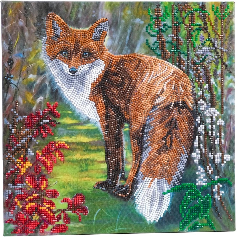 CRAFT BUDDY CAK-A173M AUTUMN FOX CRYSTAL ART FRAMED CANVAS KIT