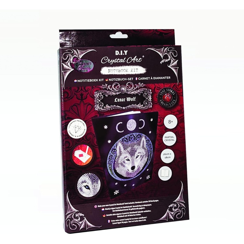 CRAFT BUDDY CANJ-11 CRYSTAL ART LUNAR WOLF NOTEBOOK KIT