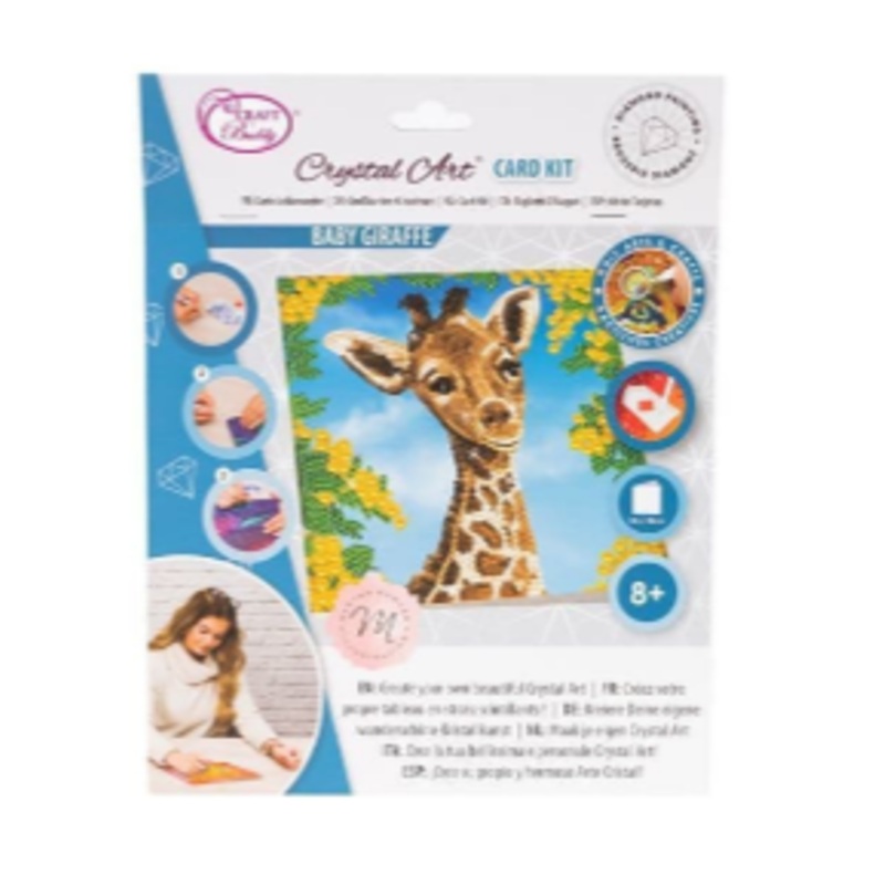 CRAFT BUDDY CCK-A119 CRYSTAL ART BABY GIRAFFE CARD KIT