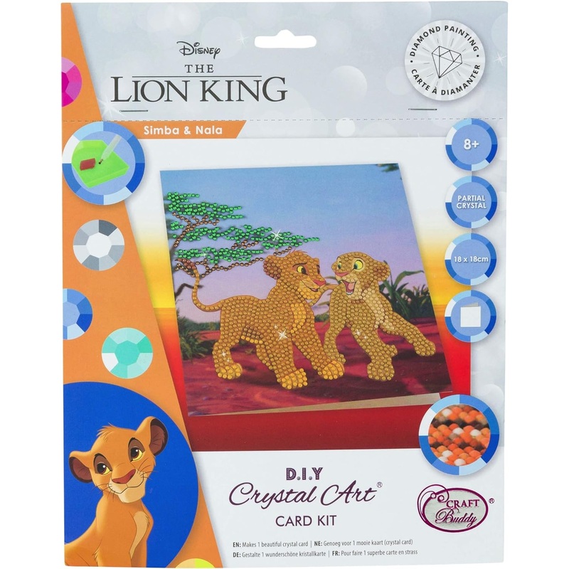 CRAFT BUDDY CCK-DNY802 CRYSTAL ART THE LION KING SIMBA & NALA CARD KIT