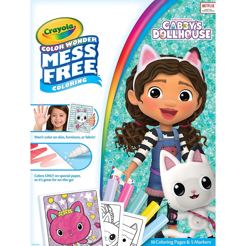 CRAYOLA COLOUR WONDER MESS FREE COLOURING GABBYS DOLLSHOUSE