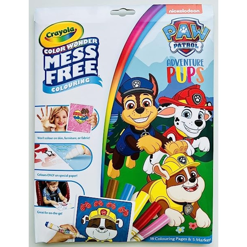 CRAYOLA COLOUR WONDER MESS FREE COLOURING PAW PATROL