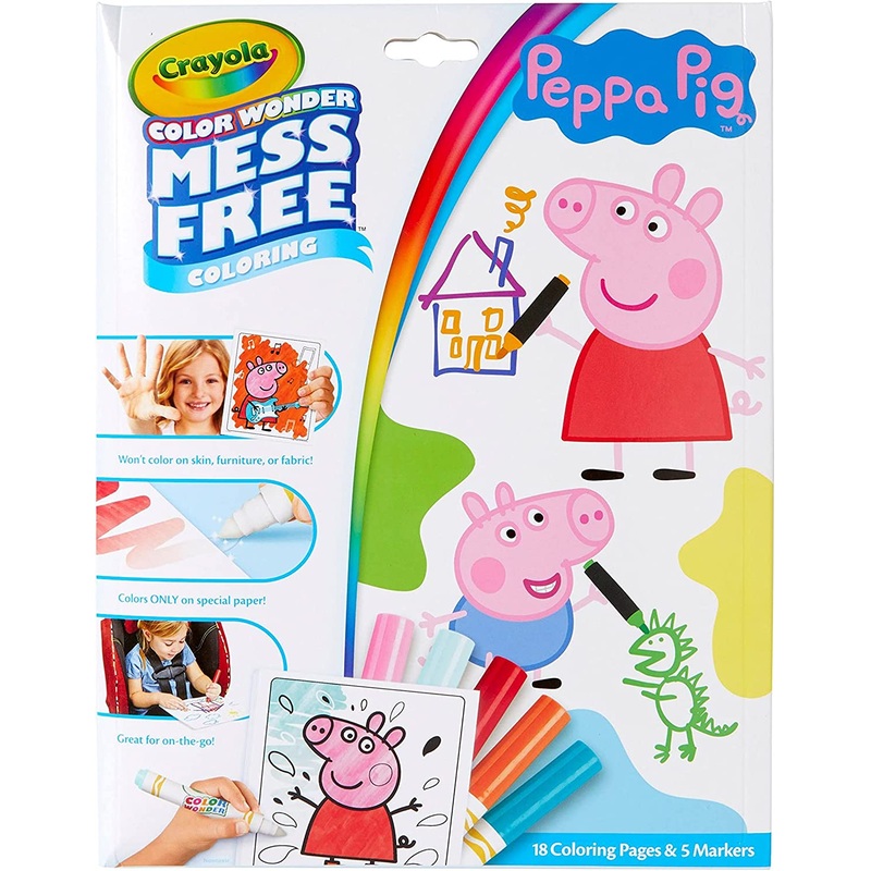 CRAYOLA COLOUR WONDER MESS FREE COLOURING PEPPA PIG