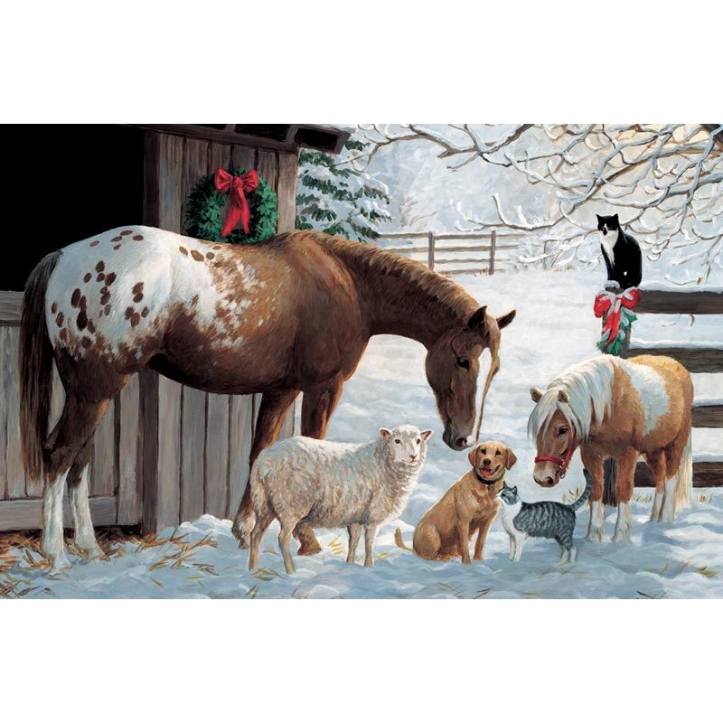 COBBLE HILL 58857 BARN YARD GREETINGS 35 PIECE TRAY PUZZLE