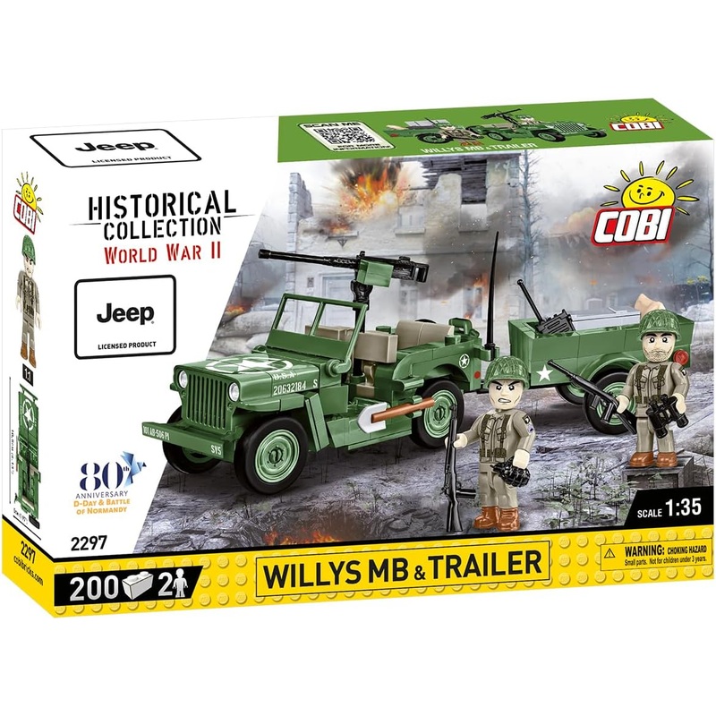 COBI 2297 WILLYS MB & TRAILER