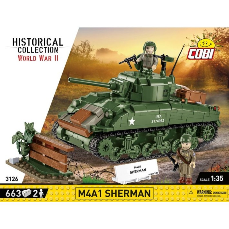 COBI 3126 M4A1 SHERMAN TANK 1/35TH SCALE