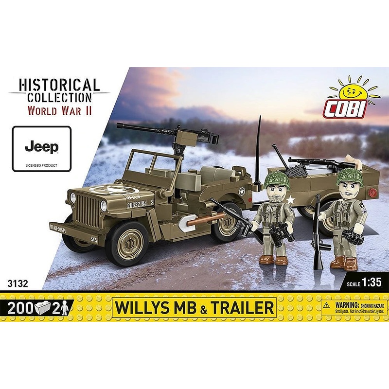 COBI 3132 WILLYS MB & TRAILER 1:35 SCALE