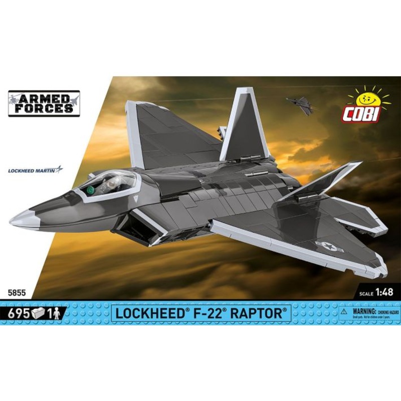 COBI 5855 LOCKHEED F-22 RAPTOR 1/48TH SCALE
