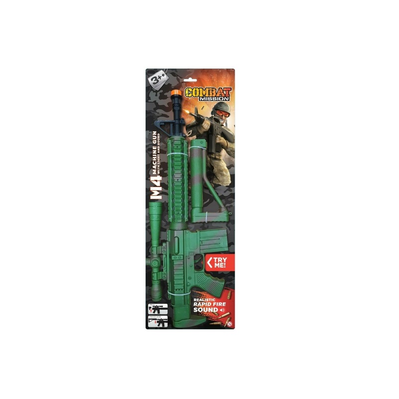 COMBAT MISSION TY5319 M4 MACHINE GUN WITH LIGHTS AND SOUNDS