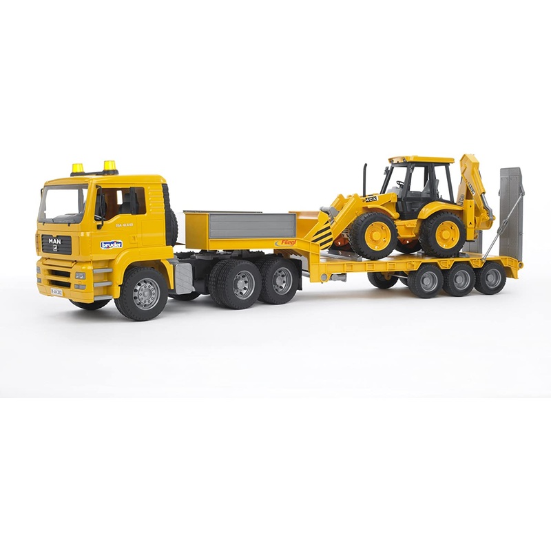 BRUDER 2776 Man TGA Flatbed Loader Lorry with JCB Backhoe Loader