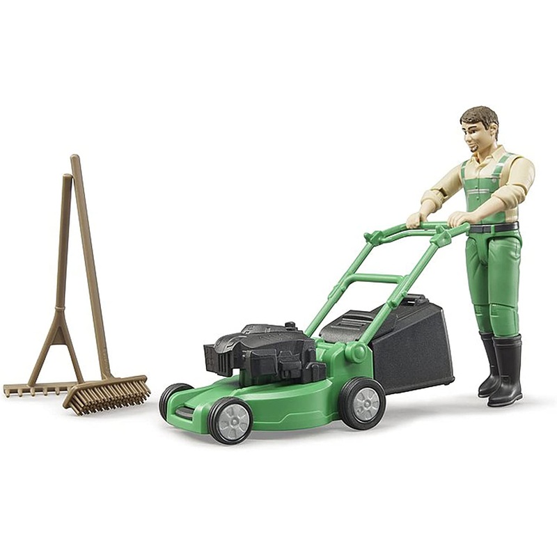 BRUDER 62103 GARDENER WITH MOWER AND EQUIPMENT