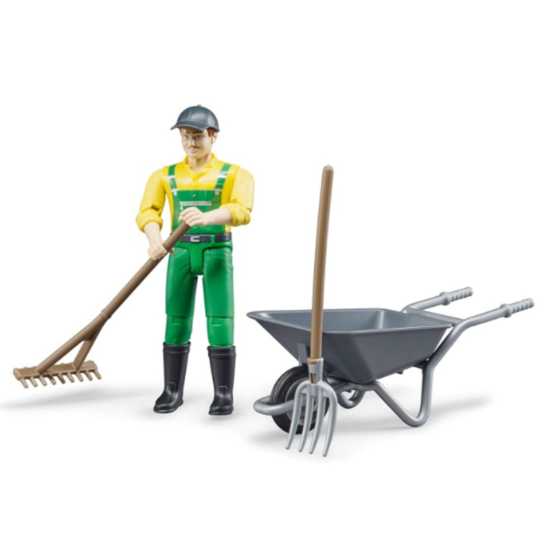BRUDER 62610 FARM WORKER WITH ACCESSORIES