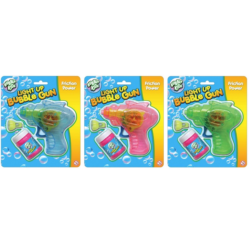 BUBBLE KIDZ TY9128 LIGHT UP BUBBLE GUN (ASSORTED COLOURS, ONE SUPPLIED PICKED AT RANDOM)