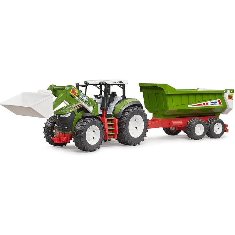 BURAGO 03452 ROADMAX TRACTOR WITH FRONT LOADER AND TRAILER