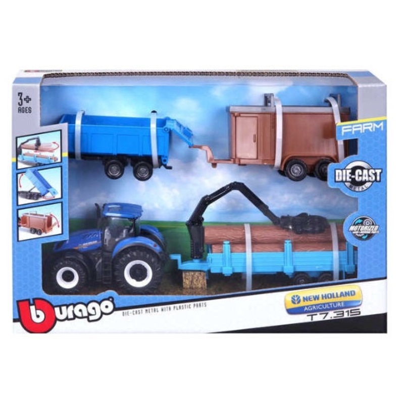 BURAGO 18-31668NH NEW HOLLAND PLAYSET 1/43RD SCALE