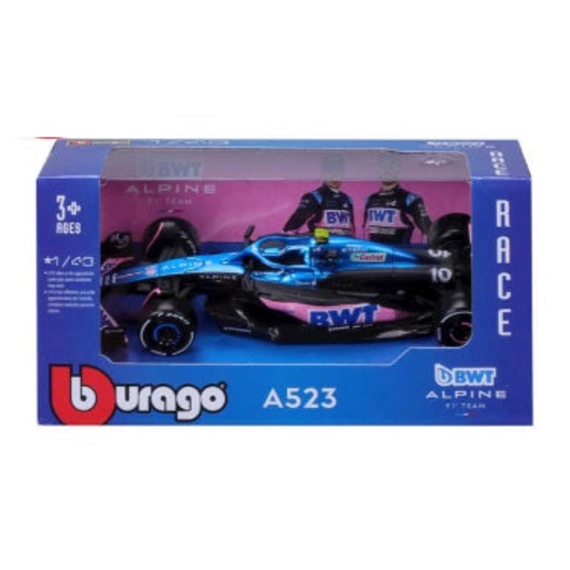 BURAGO 260039 NO10 ALPINE A523 PIERRE GASLY F1 CAR 1/43RD SCALE