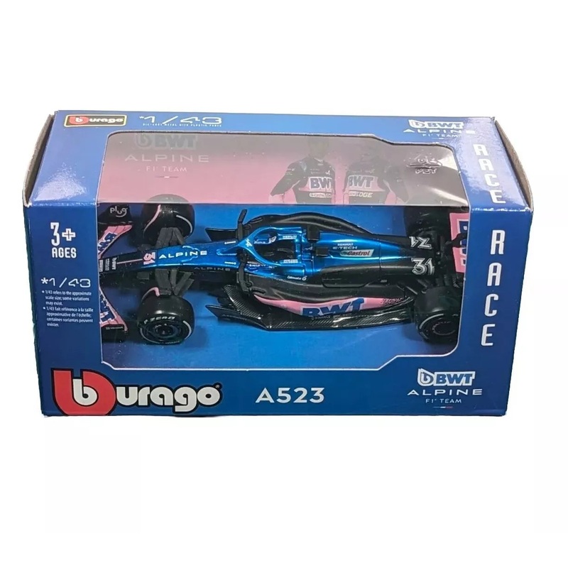 BURAGO 360039 NO31 ALPINE A523 ESTEBAN OCON F1 CAR 1/43RD SCALE
