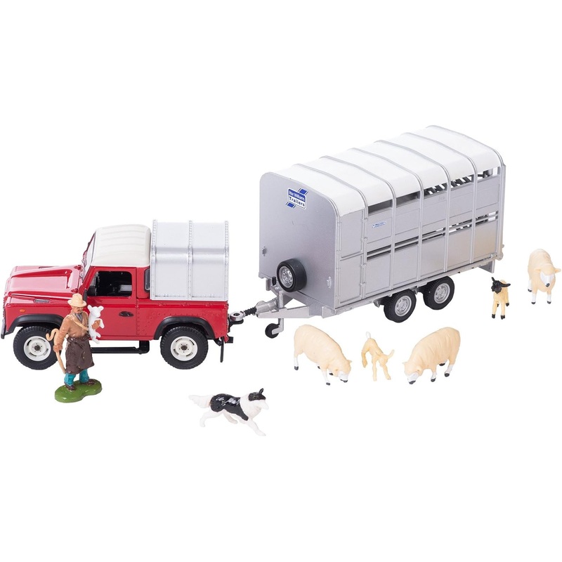 BRITAINS 43138 LAND ROVER SHEEP FARMER SET 1/32 SCALE