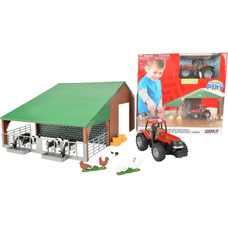 BRITAINS 47019A1 CASE IH TRACTOR AND SHED 1:32 SCALE PLAYSET