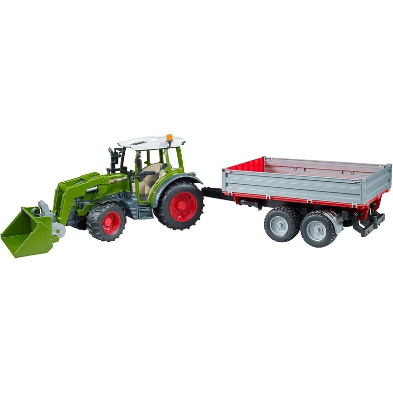 BRUDER 02182 FENDT 211 VARIO TRACTOR WITH TIPPING TRAILER