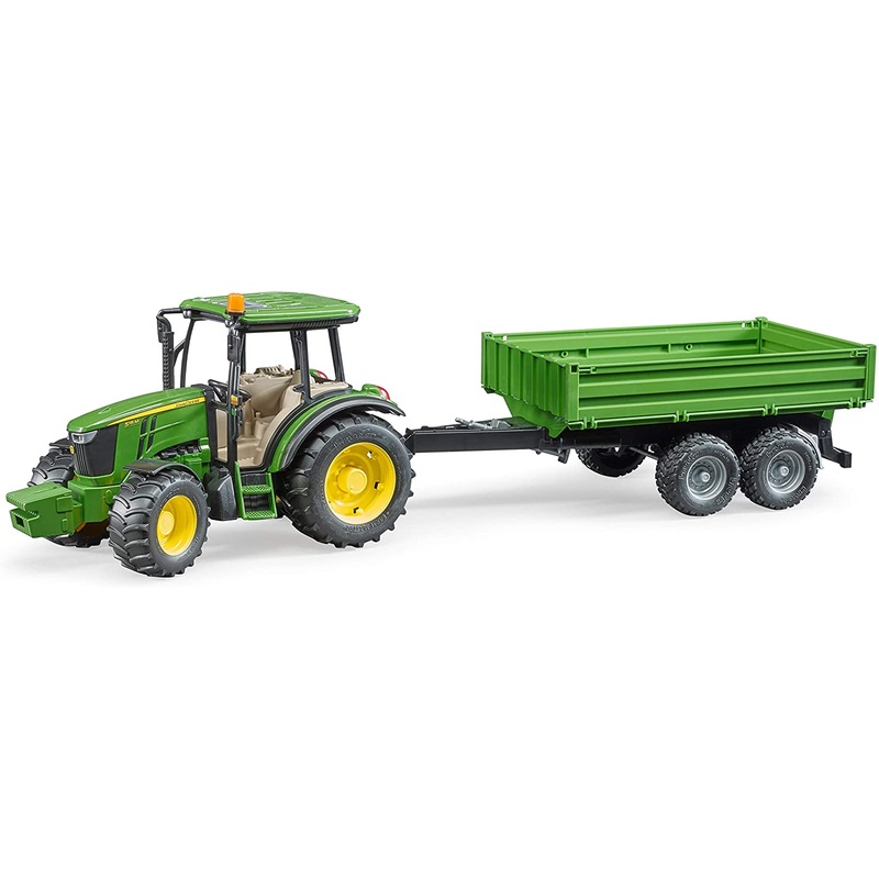 BRUDER 2108 JOHN DEERE 5115m TRACTOR & TIPPING TRAILER