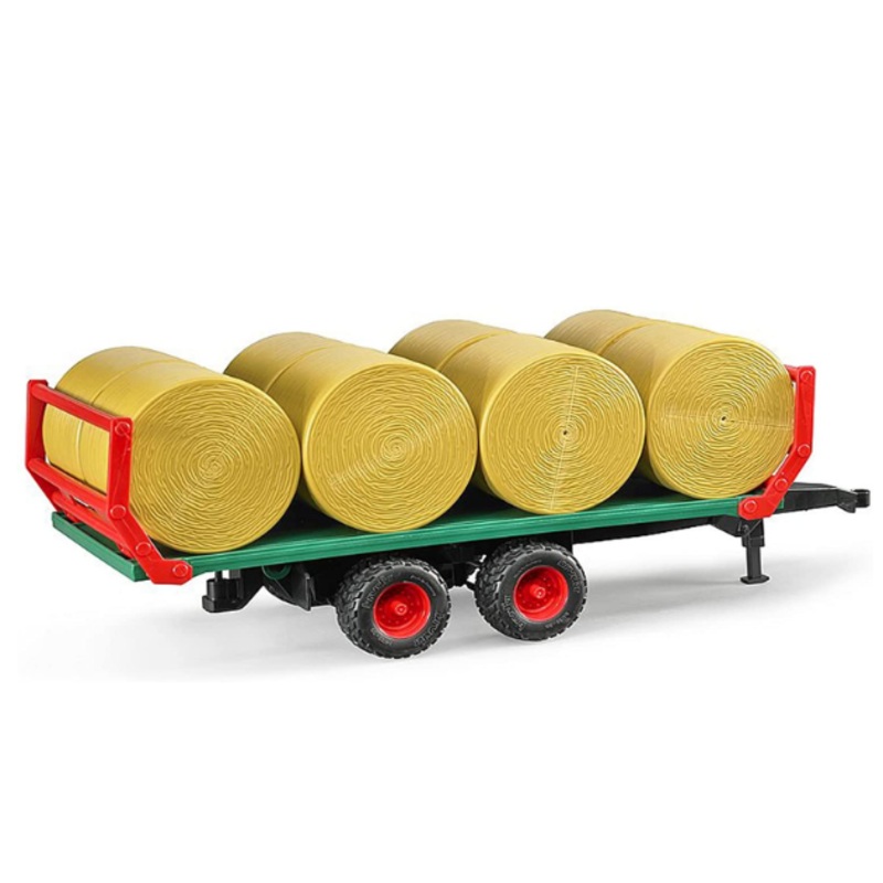 BRUDER 2220 BALE TRANSPORT TRAILER WITH 8 ROUND BALES