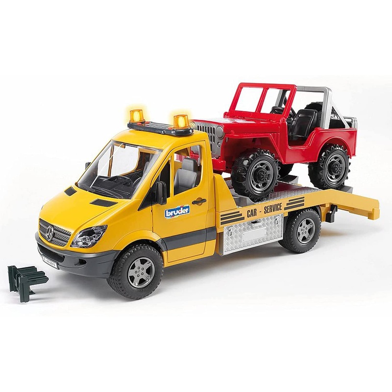 BRUDER 2535 Mercedes Sprinter Flatbed With Jeep
