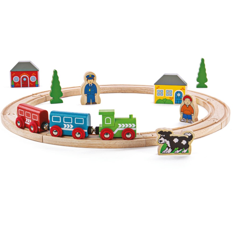 BIGJIGS BJT010 WOODEN RAILWAY MY FIRST TRAIN SET