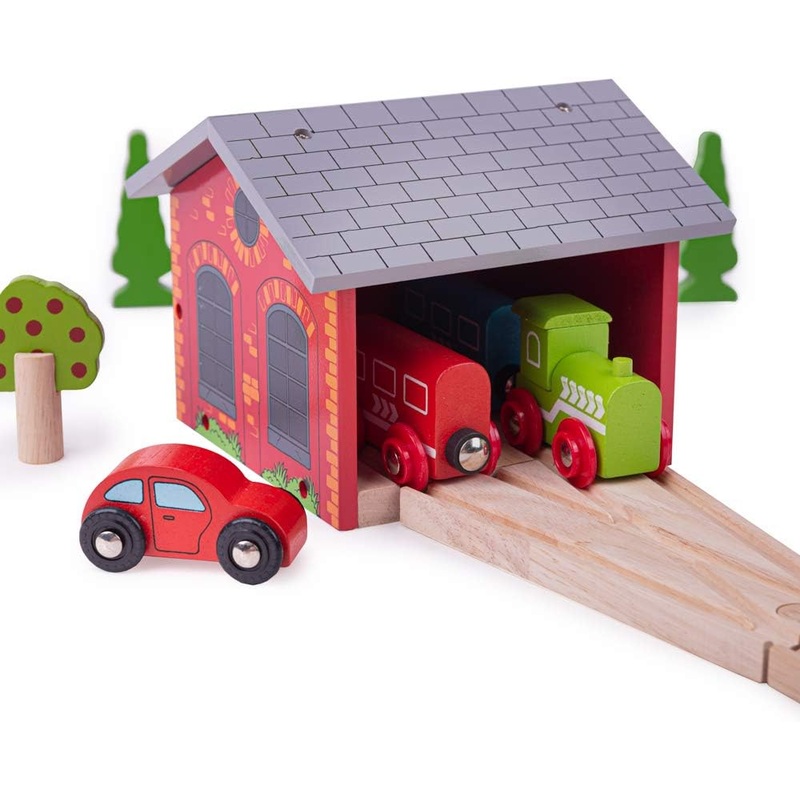 BIGJIGS BJT160 WOODEN DOUBLE ENGINE SHED