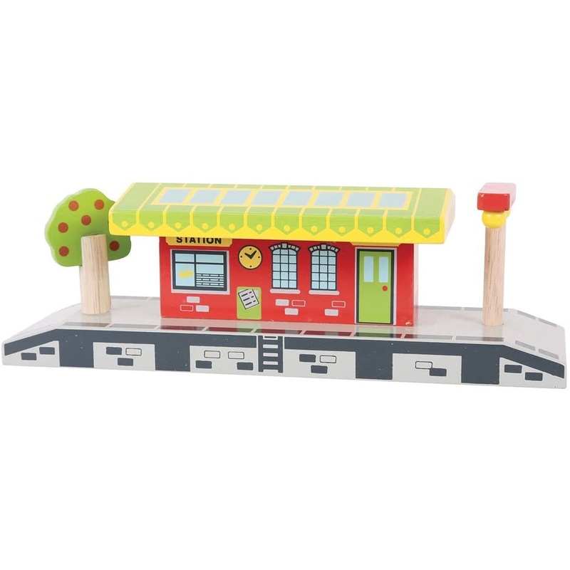 BIGJIGS BJT190 VILLIAGE STATION WOODEN RAILWAY