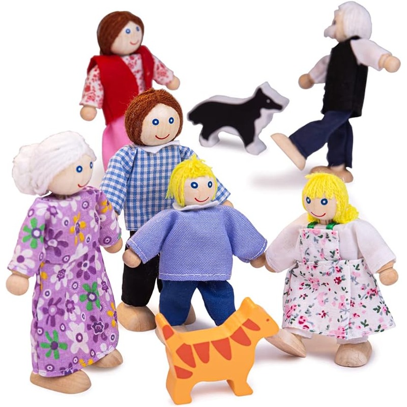 BIGJIGS JT117 WOODEN DOLLS HOUSE FAMILY