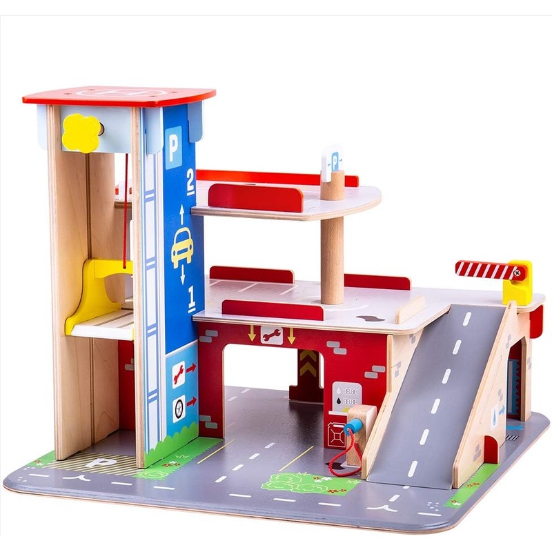 BIGJIGS JT153 WOODEN PARK AND PLAY GARAGE