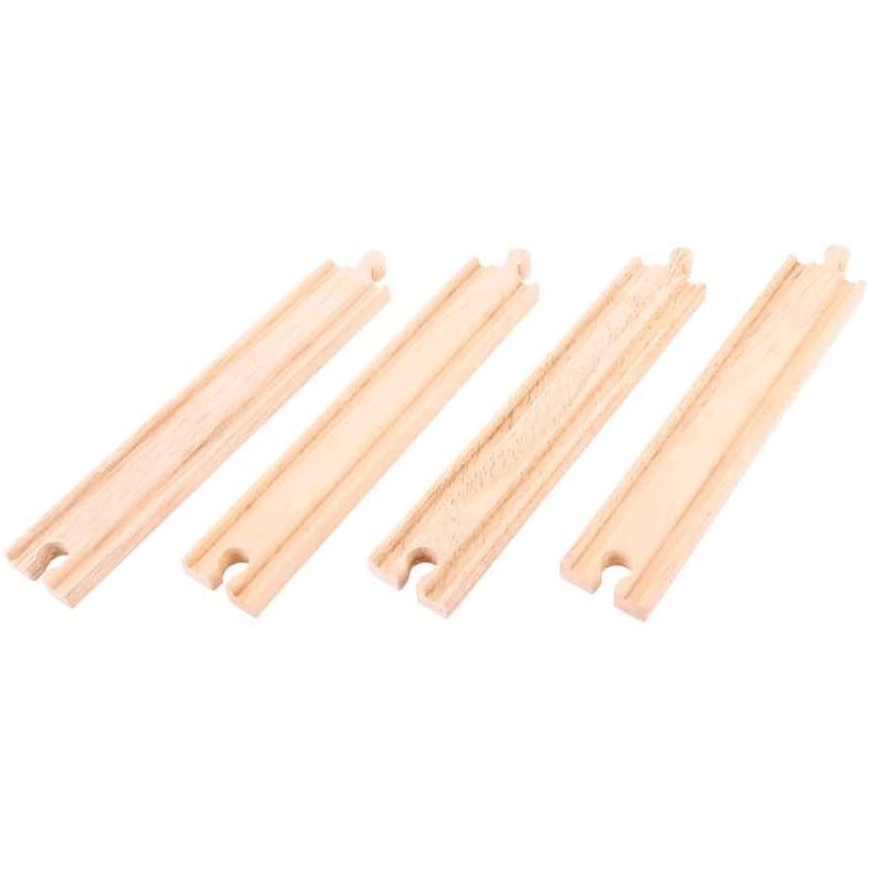 BIGJIGS RAIL BJT100 LONG STRAIGHTS TRACK WOODEN RAILWAY