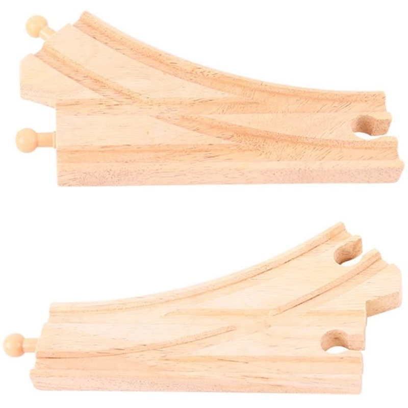 BIGJIGS RAIL BJT107 CURVED POINTS TRAIN WOODEN RAILWAY