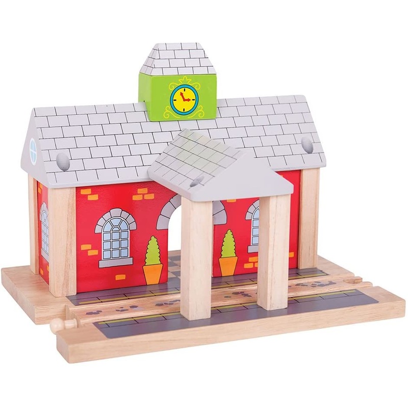 BIGJIGS RAIL BJT215 RAILWAY STATION WOODEN RAILWAY