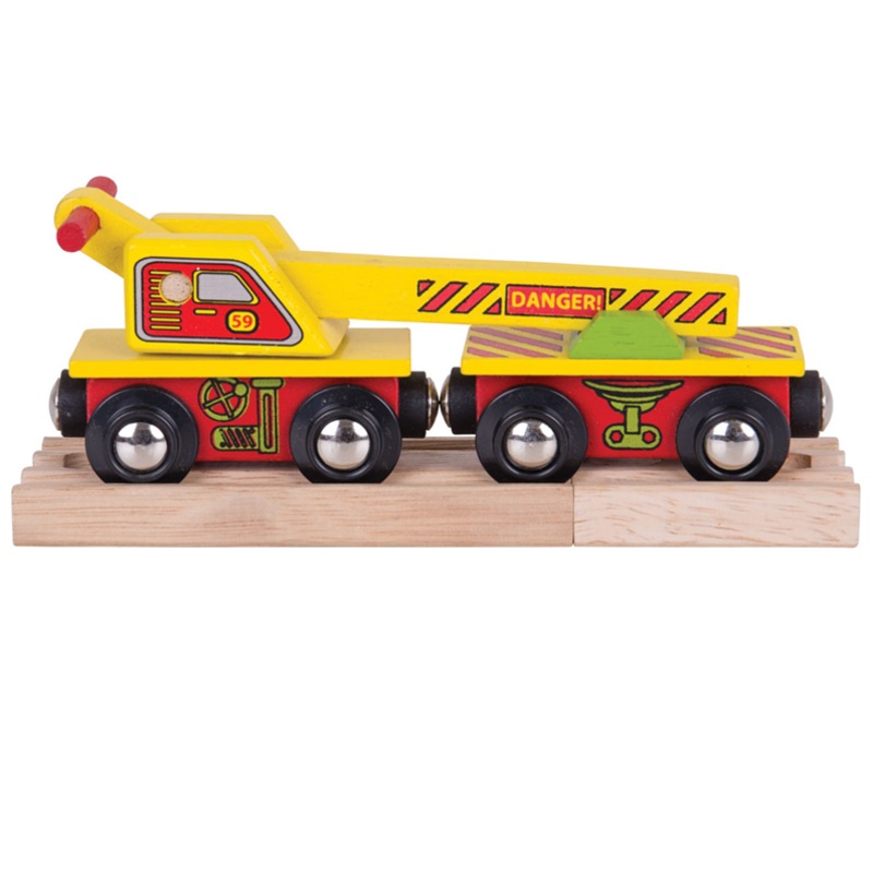 BIGJIGS RAIL BJT416 WOODEN RAILWAY CRANE WAGON