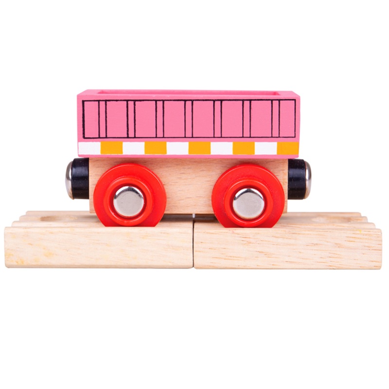 BIGJIGS RAIL BJT484 WOODEN RAILWAY PINK WAGON