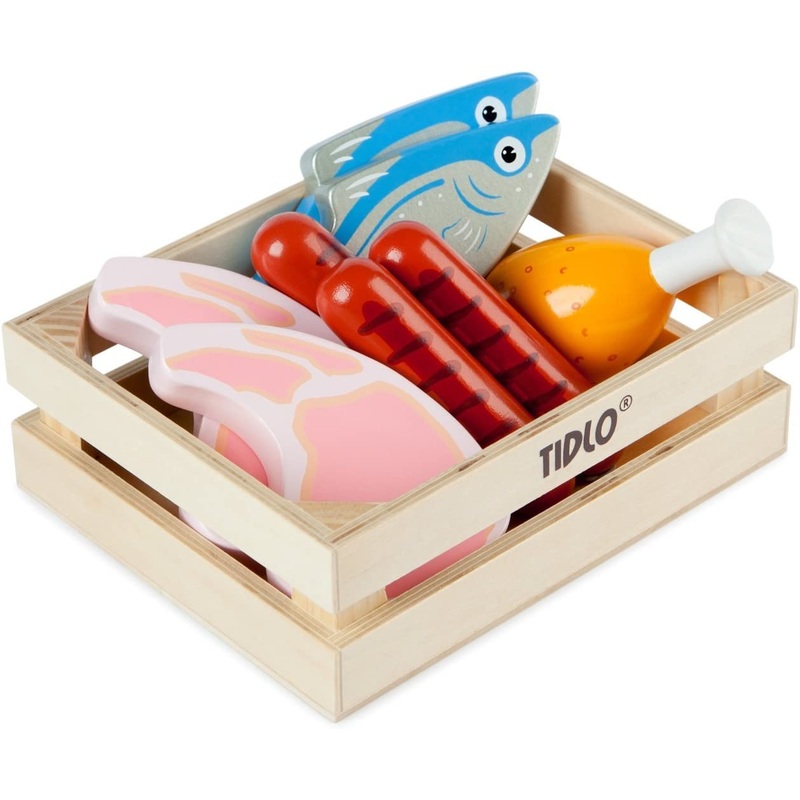 BIGJIGS TO104 WOODEN MEAT AND FISH CRATE
