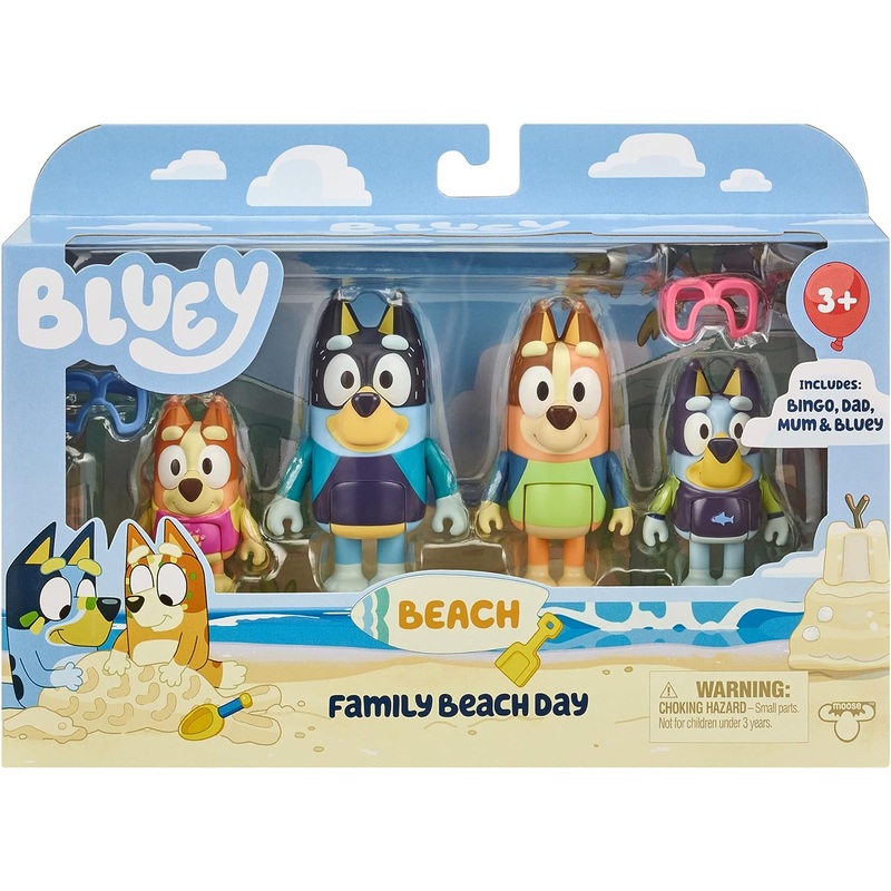 BLUEY 17547 BLUEY & FAMILY BEACH 4 FIGURE PACK