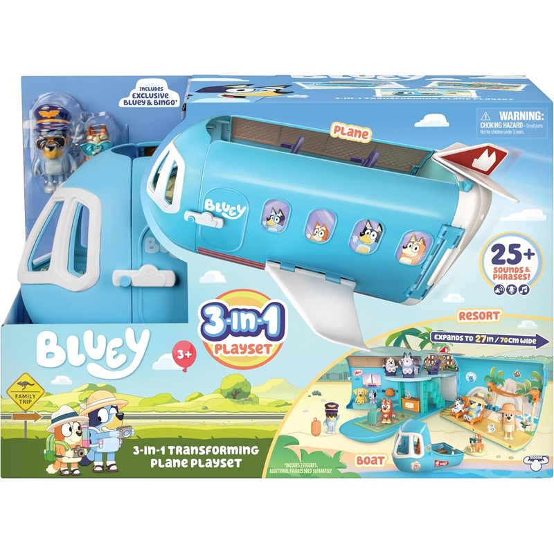 BLUEY 17670 3-in-1 TRANSFORMING PLANE PLAYSET