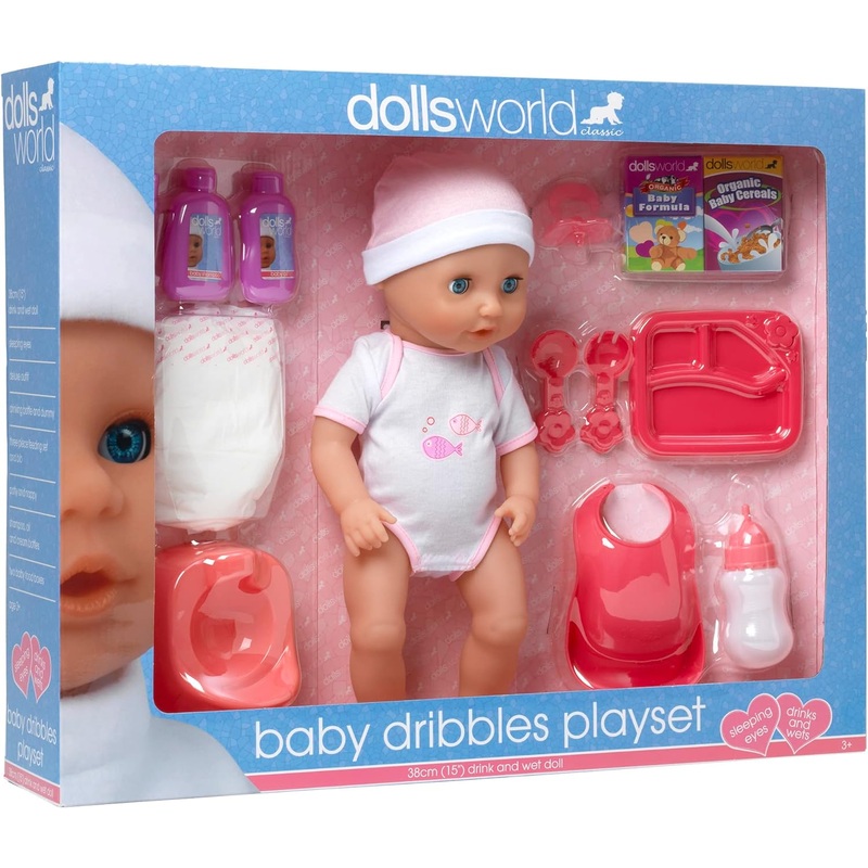 ** 10 OFF ** DOLLS WORLD 60228 BABY DRIBBLES PLAYSET