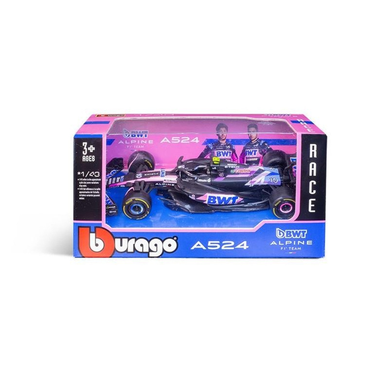 17 BURAGO 60039B NO10 BWT ALPINE A524 PIERRE GASLEY F1 CAR 1/43RD SCALE