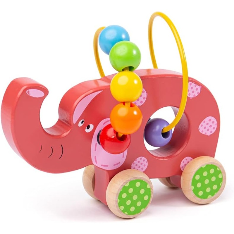 BIGJIGS BB071 WOODEN ELEPHANT BEAD FRAME